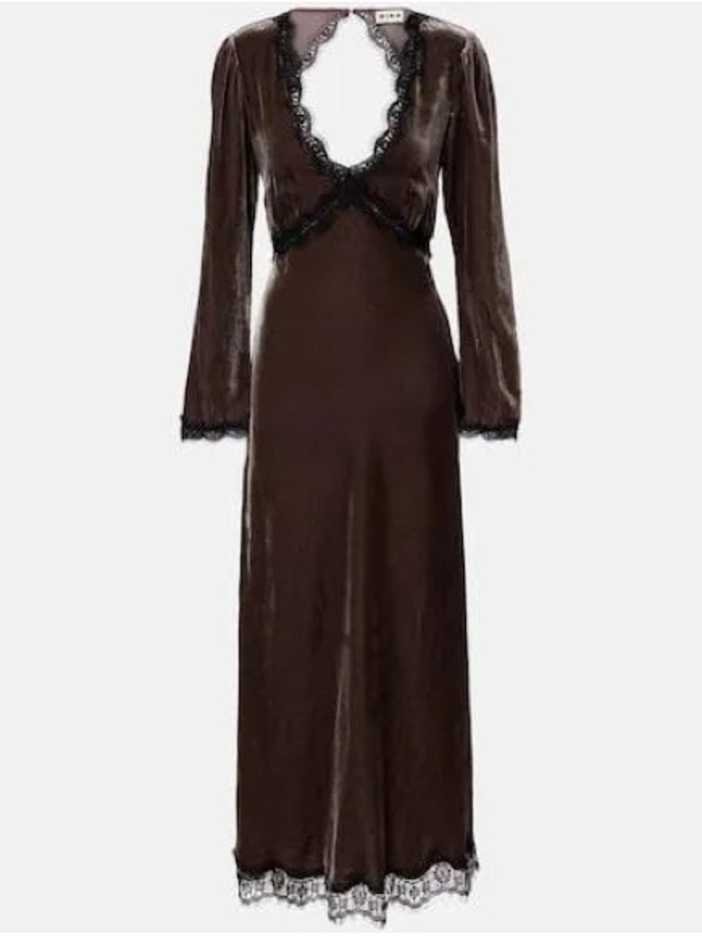 RIXO Brown Velvet Alesha Dress